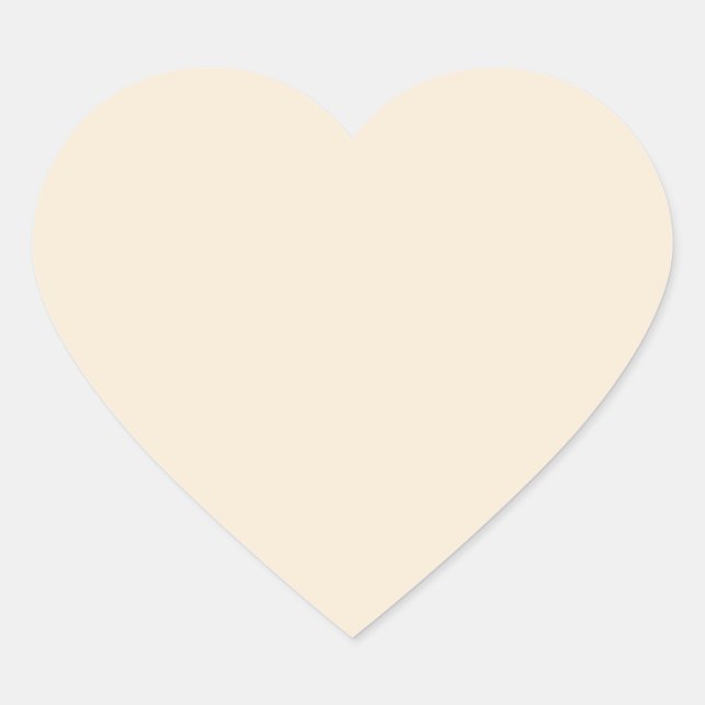 Antique White (solid colour)  Heart Sticker (Front)