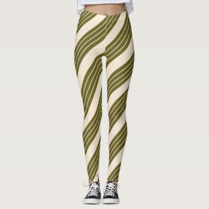 Antique White w/Antique Bronze Stripes Leggings