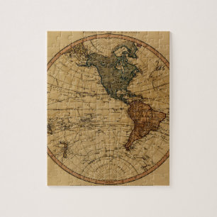 Antique William Faden 1786 Western Hemisphere Map Jigsaw Puzzle