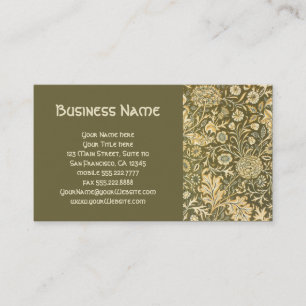 Antique William Morris Floral Thistle Flowers Business Card