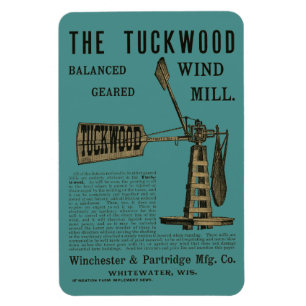 Antique Wind Mill The Tuckwood Whitewater Wis 1889 Magnet