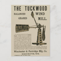 Antique Wind Mill The Tuckwood Whitewater Wis 1889