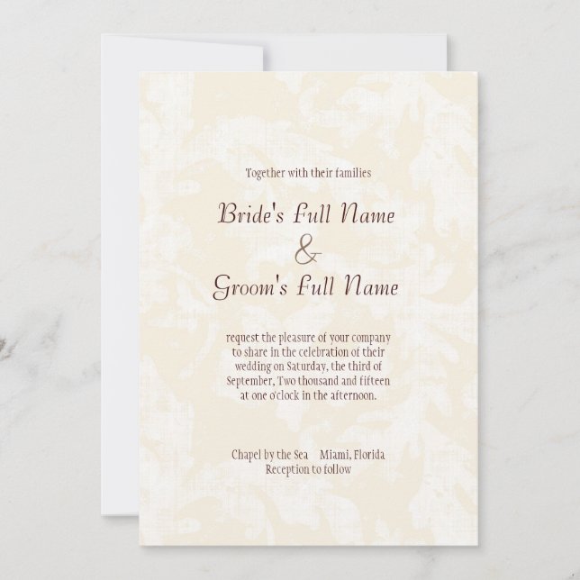 Antique Wine Glasses - Cream Wedding Invitation (Front)