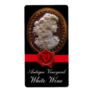 ANTIQUE WINE LADY GRAPES RED WAX SEAL MONOGRAM