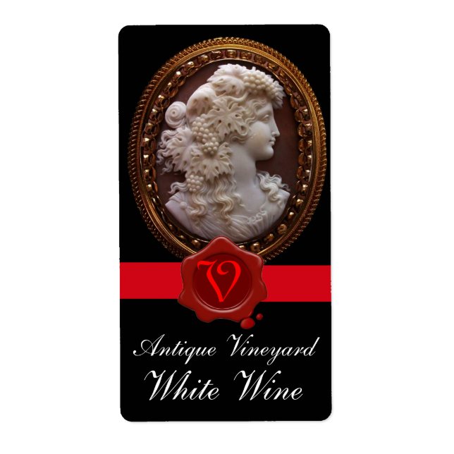 ANTIQUE WINE LADY GRAPES RED WAX SEAL MONOGRAM (Front)