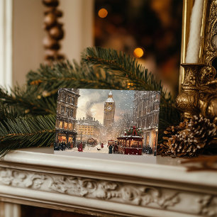 Antique Winter in London Christmas Postcard