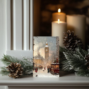 Antique Winter in London Classic Christmas Card