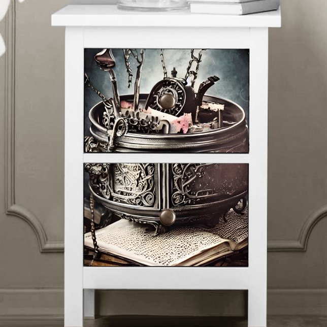 Antique Witchery with Cauldron and Spell Books Tissue Paper (Creator Uploaded)