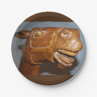 Antique Wooden Horse Rocking Chair Paper Plate