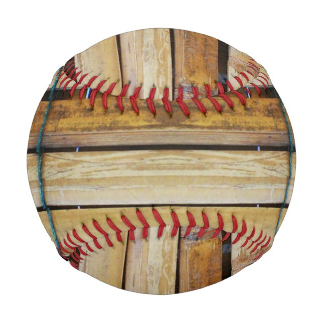 Antique Wooden Timber Wood Slats Baseball (Front)