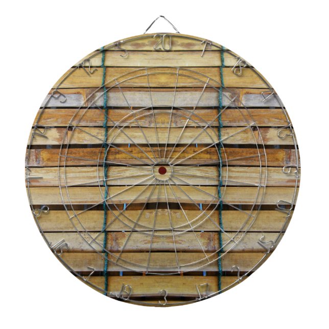 Antique Wooden Timber Wood Slats Dartboard (Front)