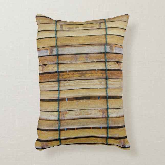 Antique Wooden Timber Wood Slats Decorative Cushion (Front(Vertical))