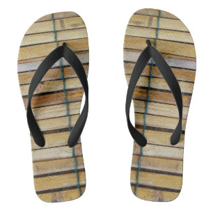 Antique Wooden Timber Wood Slats Flip Flops