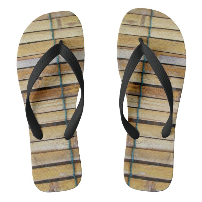 Antique Wooden Timber Wood Slats Flip Flops (Footbed)