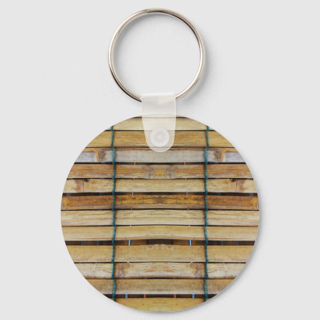 Antique Wooden Timber Wood Slats Key Ring (Front)