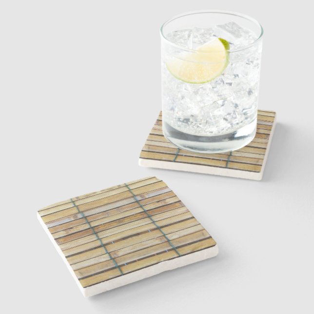 Antique Wooden Timber Wood Slats Stone Coaster (Side)