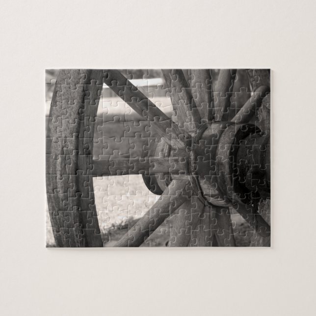 Antique Wooden Wagon Wheel Jigsaw Puzzle (Horizontal)