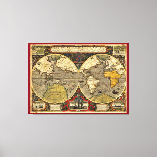 Antique World Map #2 Canvas Print