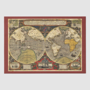 Antique World Map #2 Tissue Paper