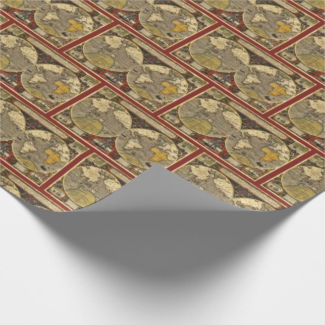 Antique World Map #2 Wrapping Paper (Corner)