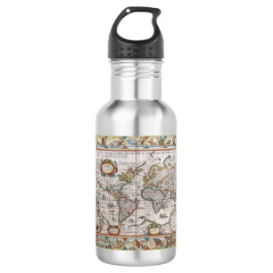 Antique World Map 532 Ml Water Bottle