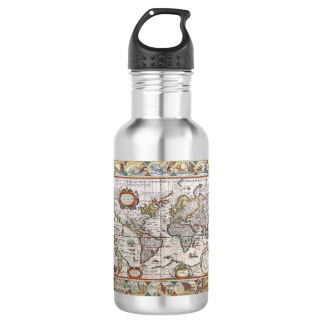Antique World Map 532 Ml Water Bottle (Front)