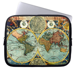 Antique World Map Art Laptop Sleeve