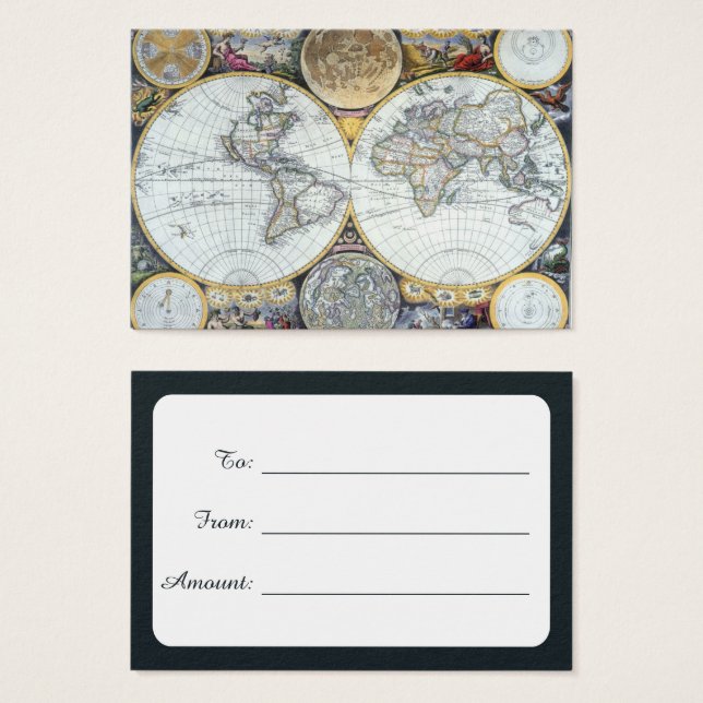 Antique World Map, Atlas Maritimus by John Seller (Front & Back)