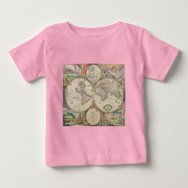 Antique World Map Baby T-Shirt (Front)
