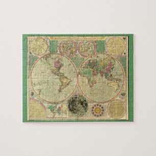 Antique World Map by Carington Bowles, circa 1780 Jigsaw Puzzle