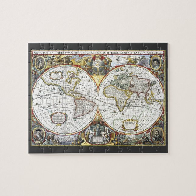Antique World Map by Hendrik Hondius, 1630 Jigsaw Puzzle (Horizontal)