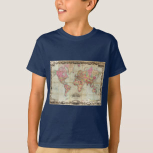 Antique World Map by John Colton, circa 1854 T-Shirt