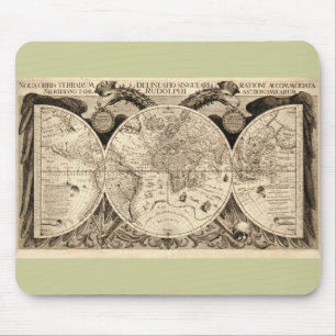 Antique World Map by Philipp Eckebrecht - 1630 Mouse Mat