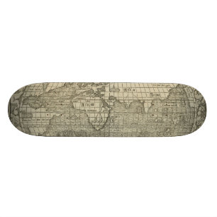 Antique World Map by Sebastian Münster circa 1560 Skateboard