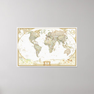 Antique World map canvas wrap print