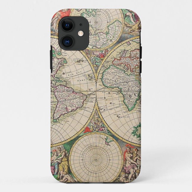 Antique World Map Case-Mate iPhone Case (Back)