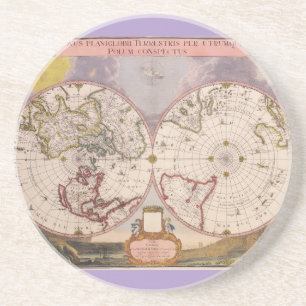Antique World Map Coaster
