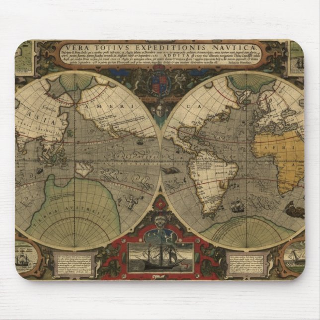 Antique World Map Collection Mouse Mat (Front)