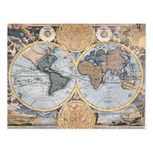 Image of Antique world map cool Postcard
