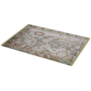 Antique World Map cutting board