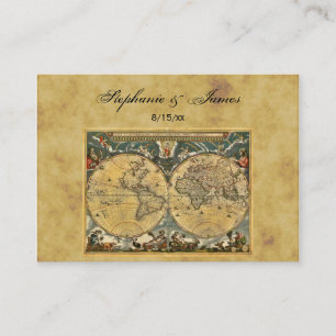Antique World Map Distressed #2 Escort Cards