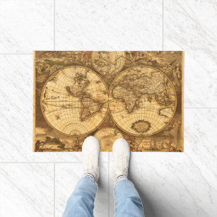 Antique World Map Doormat
