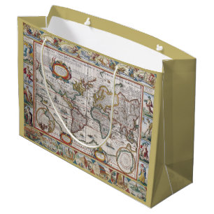 Antique World Map gift bag