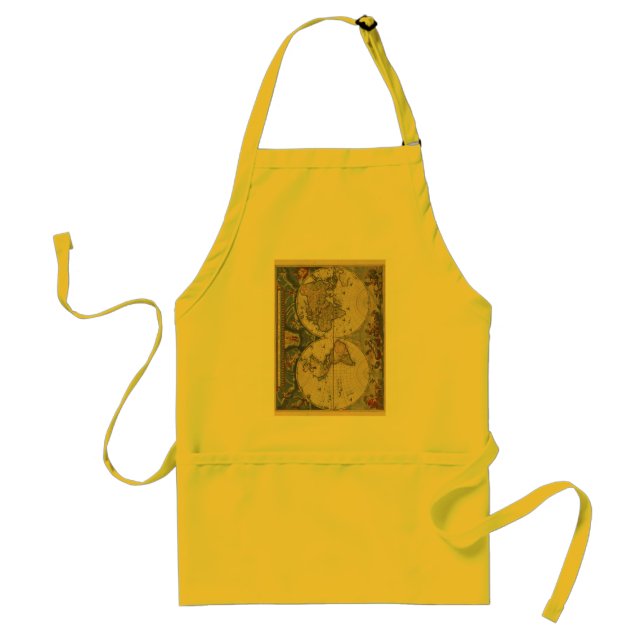 Antique World Map: Historical Cartography Art Standard Apron (Front)