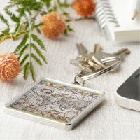 Antique World Map key chain