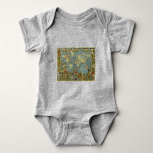 Antique World Map of the British Empire, 1886 Baby Bodysuit