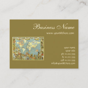 Antique World Map of the British Empire, 1886 Business Card