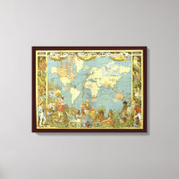 Antique World Map of the British Empire, 1886