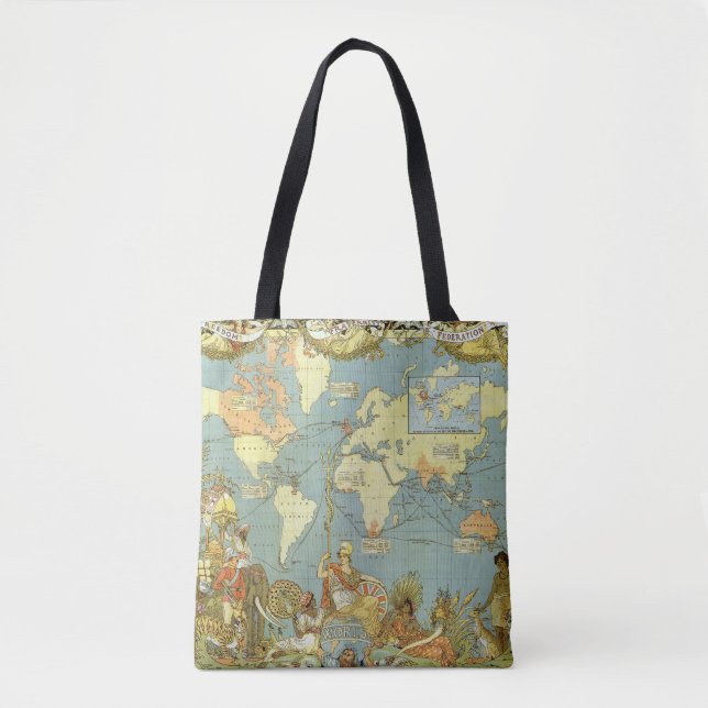 Antique World Map of the British Empire, 1886 Tote Bag (Front)