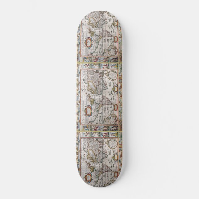 Antique World Map skateboards (Front)